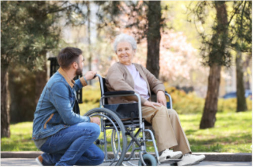 caregiver and elderly