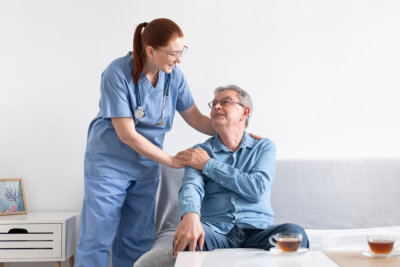 smiley man and nurse