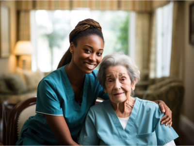 caregiver and senior