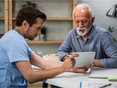 caregiver and senior