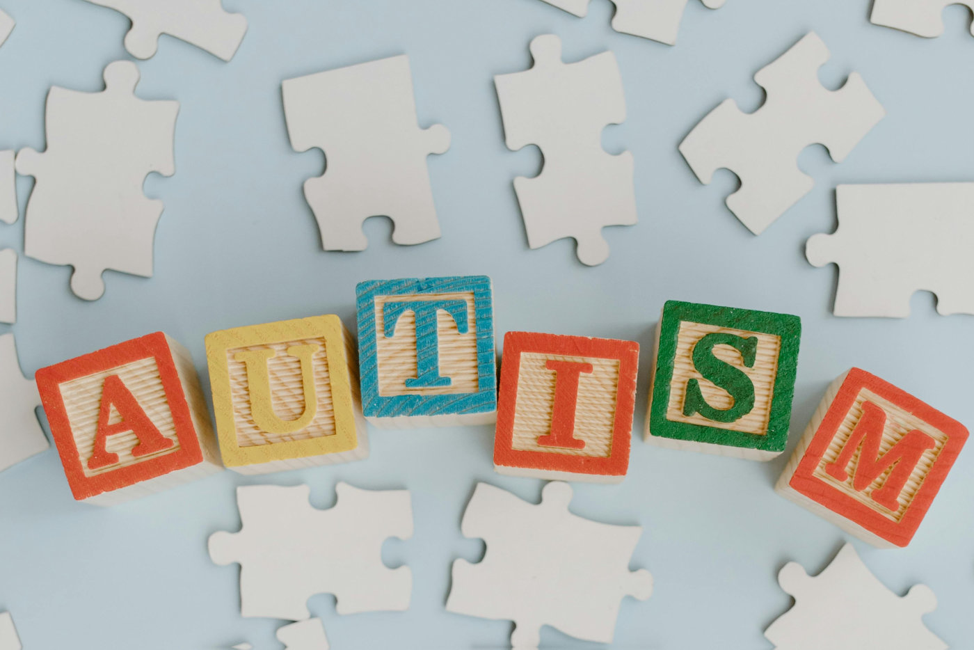 Wood Letter Blocks Spelled Autism