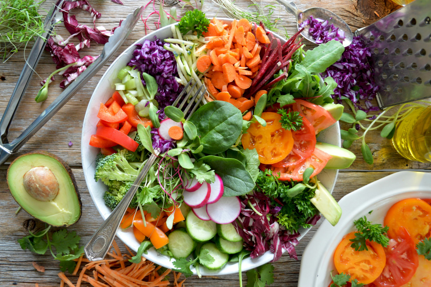 A variety of fresh, colorful vegetables in a bowl